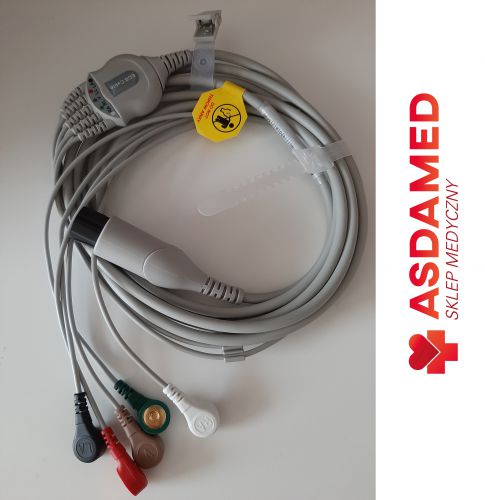 Kabel EKG 5 odprowadzeń 6PIN kolorystyka AHA